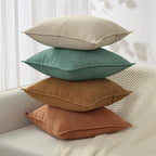 ZWJD Throw Pillow Covers 20x20 Set of 4 Chenille Pillow Covers with Elegant Design Soft and Luxurious Decorative Throw Pillows for Couch, Bed, and Home Decor