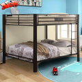 DOONREXS Upgraded Thicken Metal Queen Over Queen Bunk Bed, Heavy Duty Stronger Steel With Ladders and Safety Guard Rail, Easy Assembly