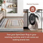 nuLOOM 6' Round Machine Washable Stain-Resistant Area Rug Low Profile for Living Room, Bedroom, and Dining Room, Alienor Multicolor