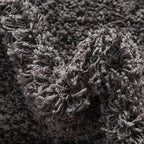 Unique Loom Solid Shag Collection Area Rug (5' 3" x 8' Oval, Graphite Gray)