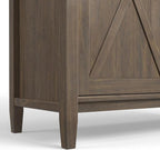 SIMPLIHOME Ela Solid Wood 39 inch Wide Transitional Medium Storage Cabinet in Smoky Brown for The Living Room, Entryway and Family Room