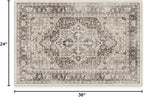 RUGGABLE Washable Vintage Area Rug – Kamran Hazel 2x3, Stain-Resistant, Non-Slip – Small Machine Washable Rugs for Living Room, Bedroom, Hallway, Entryway & Bathroom–with Cushioned Pad