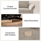 CHITA Power Recliner Chair, Electric Triple-Motor Swivel Glider Nursery Rocking Chair with Adjustable Power Headrest and Lumbar Support, Solid Wood Base, Khaki Grey