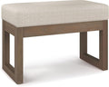SIMPLIHOME Milltown 27 inch Wide Contemporary Rectangle Footstool Ottoman Bench in Platinum Tweed Look Fabric, Assembled, for the Living Room and Bedroom