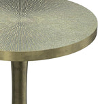 SIMPLIHOME Amalie Metal Side Table in Green Patina, 16-inch Round, 23.5-inch Tall, Vintage-Inspired Cast Aluminum Accent Table for Living Room