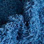 Unique Loom Solid Shag Collection Area Rug (4' 1" Round, Periwinkle Blue)
