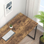EXCEFUR Industrial Computer Desk, Wood and Metal Home Office Desk, Writing Study Work PC Table for Living Room Bedroom, Rustic Brown, 53 inch