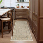 RUGGABLE Washable Vintage Area Rug – Kamran Ivory Opal 6x9, Stain-Resistant, Non-Slip – Medium Machine Washable Rugs for Living Room, Bedroom, Hallway, Entryway & Office–with Standard Pad