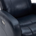 CHITA Genuine Leather Power Swivel Glider Recliner Chair for Adults, FSC Certified Electric Nursery Rocker Recliner Chair for Living Room, Navy Blue