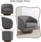 Lumibee Swivel Accent Chairs Set of 2, Chenille Fabric Swivel Barrel Chairs for Living Room, Modern Comfy Upholstered Round Armchairs Single Sofa Chairs for Bedroom, Club-Dark Gray