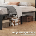 Queen Bed Frame with Headboard and Footboard, with Under Bed Storage, All-Metal Support System, No Box Spring Needed, Easy Assembly, Beige