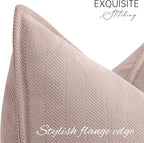 ZWJD Dusty Pink Pillow Covers 24x24 Set of 2 Chenille Throw Pillow Covers with Elegant Design Soft and Luxurious Decorative Throw Pillows for Couch, Bed, and Home Decor
