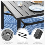 Sophia & William 9 Pieces Patio Dining Set for 8, Outdoor Patio Table and Rattan Chairs Set, 83" L Extra Large Rectangular Table, 1.75" Umbrella Hole, Beige Removable Seat Cushions