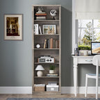 75" Tall Bookshelf, 6-Tier Floor Standing Bookcase with Adjustable Shelves, 24" Wide Open Storage Shelf, Modern Display Organizer for Home Office, Living Room, Bedroom, Study