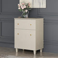 WAMPAT Storage Cabinet for Living Room, 32.4" H Freestanding Wood Accent Cabinets Floor Cupboard with Drawer, Door, and Adjustable Shelf for Dining Room, Kitchen, Entryway, Beige Linen Texture Finish