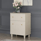 WAMPAT Storage Cabinet for Living Room, 32.4" H Freestanding Wood Accent Cabinets Floor Cupboard with Drawer, Door, and Adjustable Shelf for Dining Room, Kitchen, Entryway, Beige Linen Texture Finish