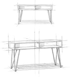 SIMPLIHOME Hunter Console Table - 55 Inch Wide Solid Mango Wood and Metal Sofa Table in Natural, Industrial Storage Table for Entryway or Living Room with 2 Open Cubbies and Black Hairpin Legs