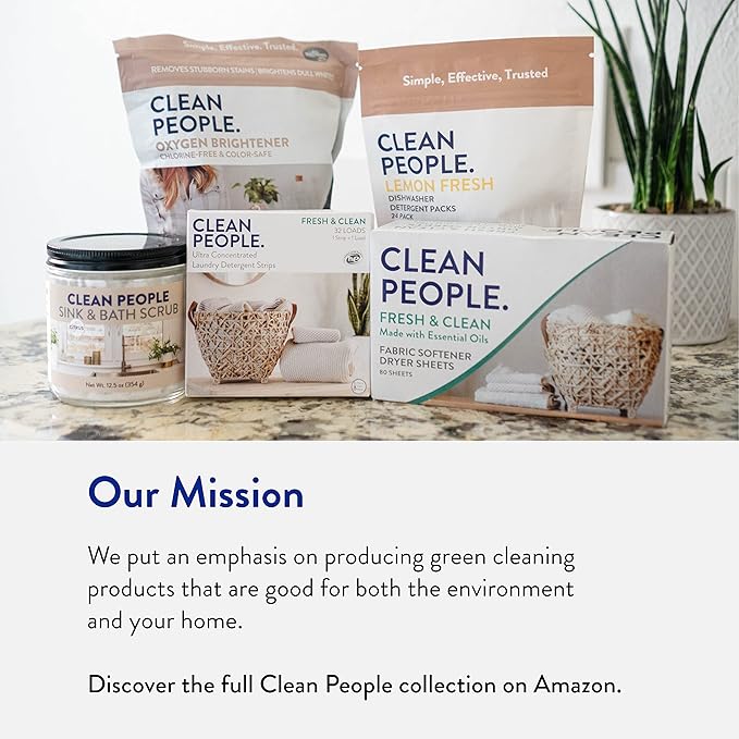 Clean People Laundry Detergent Pods - Recyclable Packaging, Hypoallergenic, Stain Fighting - Ultra Concentrated, Laundry Soap (384 Count, Fragrance Free)