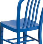Flash Furniture Gael Commercial Grade 2 Pack Blue Metal Indoor-Outdoor Chair