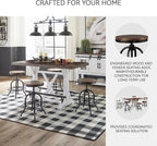 Signature Design by Ashley Valebeck Industrial Adjustable Height Swivel Barstool, 2 Count, Brown