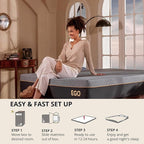 EGOHOME 12 Inch Twin Memory Foam Mattress for Back Pain, Cooling Copper Gel Bed in a Box, Foam Made in USA, CertiPUR-US Certified, Therapeutic Medium Firm, Daybed 38x75x12 Black
