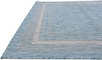 Unique Loom Outdoor Border Collection Area Rug - Soft Border (6' 1" x 9' Rectangle, Aquamarine/ Ivory)