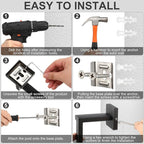 Gisafai 10 Pcs Bathroom Hardware Accessories Set 23.6 Inch Bath Towel Bar Kit Stainless Steel Bathroom Hardware Set Towel Racks Ring Hooks Paper Holder for Wall Mounted (Black)