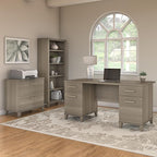 Bush Furniture 2 Drawer Lateral File Cabinet, Letter and Legal-Size Document Storage for Home or Professional Office, Somerset Collection, Ash Gray