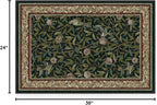 RUGGABLE x Morris & Co Washable Area Rug– Pomegranate Blue Green 2x3, Stain-Resistant, Non-Slip – Small Machine Washable Rugs for Living Room, Bedroom, Hallway, Entryway & Bathroom–with Cushioned Pad