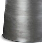 SIMPLIHOME Toby Metal Table - 17 inch Wide Solid Iron Drum Accent Table in Silver, Industrial Side or End Table for Living Room, Bedroom or Entryway with Sculptural Design, Assembled