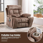 CANMOV Large Power Lift Recliner Chair with Massage and Heat for Elderly Big and Tall People, Overstuffed Wide Recliners with 2 Cup Holders, Side Pocket and USB Port, Camel