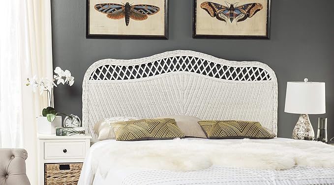 Safavieh Home Collection Sephina White Rattan Headboard (Full)