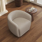 Leyu&Hafort Swivel Accent Chair, Upholstered Reading Armchair, Modern Living Room Chair, Club Living Room Chair for Bedroom, Office, Study, Apartment (Oatmeal)