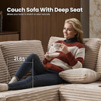 Cloud Sectional Couch with Loveseat, Boneless U-Shaped Cloud Couch with Deep Seat, Soft Plush Modern Minimalist Sofa, Assembly Free Modular Floor Sofa for Office Living Room Apartment, Beige