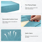 Luxury 6" Outdoor Cushions for Patio Furniture, 24x24x6" Thick Seat Cushion Set of 10, Fade Resistant Couch Chair Replacement Cushions High Density Deep Wicker Chair Cushion w/ Removable Cover, Teal