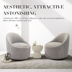 360° Swivel Accent Chair Set of 2, Mid-Century Modern Chair with Hidden Storge, Small Swivel Chair with Arms for Living Room/Office - Light Grey