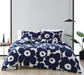 Marimekko - King Duvet Cover Set, Cotton Bedding with Matching Shams & Button Closure, All Season Home Decor (Unikko Indigo, King)