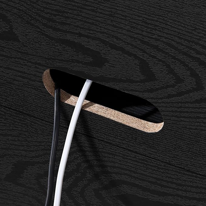 Henn&Hart 28" Fluted Wooden Accent Cabinet, Modern Ribbed Sideboard Buffet Cabinet with 2 Doors and an Adjustable Shelf for Living Room, Dining Room, Bedroom or Entryway, Black Grain