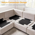 VANOMi Modular Sectional Sofa, Convertible Sofa Couch Modular Sofa with Ottoman, Sleeper Sofa Bed Sectional Sofas for Living Room Small Apartments
