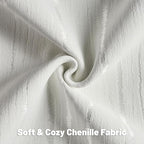 FUTEI White Chenille Decorative Throw Pillow Covers 22x22 Inch Set of 2,Soft Embossed Striped Textured Cushion Case,Modern Home Decor for Couch Bed Living Room