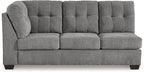 Signature Design by Ashley Marleton Contemporary Right-Arm Facing Tufted 2-Piece Sectional with Chaise and Loose Seat Cushions, Light Gray