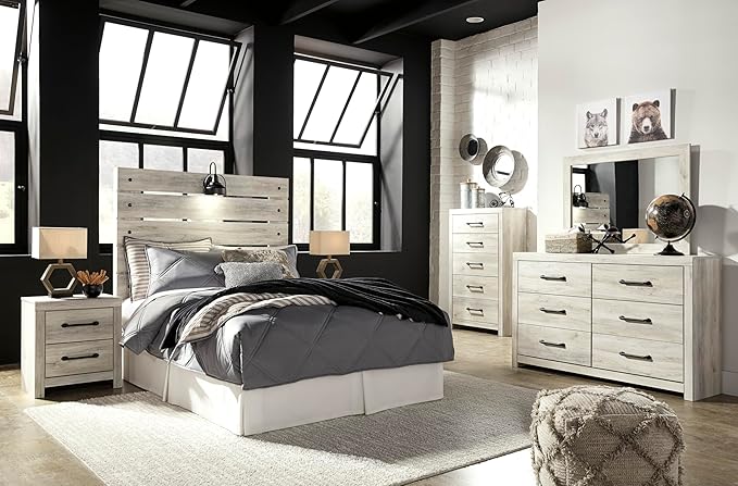 Signature Design by Ashley Cambeck Industrial 5 Drawer Chest with Safety Stop, Whitewash