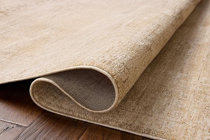 Loloi Chris Loves Julia Palma Collection PLM-07 Wheat/Taupe 2'-3" x 3'-10" Fringe Accent Rug Vintage Style Boho Living Room Bedroom Carpet