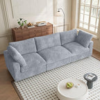Modular Sectional Sofa, 118.11" Oversized Cloud Sectional Couch,3 Seat Comfy Modern Sectional Couches for Living Room,Plush Sofa Cushion Covers Removable,Gray