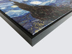 Wieco Art Framed Art Canvas Prints of Starry Night by Vincent Van Gogh Paintings Reproduction Post-Impressionism Artwork Framed Wall Art for Living Room Wall Decor Home Decorations Black