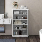 Giantex Bathroom Floor Storage Cabinet - Linen Floor Cabinet with Doors and Adjustable Shelves, Freestanding Side Storage Organizer for Bathroom, Living Room, Entryway, Kitchen Storage Unit (White)