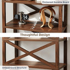 5 Tier Bookshelf 70" Tall Bookcase with Barn Doors,Large Farmhouse Display Book Shelf with Adjustable Shelves and Storage Cabinet,Wood Bookshelves for Living Room,Kitchen,Brown(2PCS)