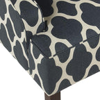 Homepop Home Decor | Upholstered Classic Swoop Arm Accent Chair | Accent Chairs for Living Room & Bedroom | Decorative Home Furniture, Dark Navy Geometric