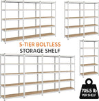 Yaheetech Storage Shelves 5 Tier Garage Shelving Heavy Duty Garage Shelves Adjustable Metal Shelving Unit Utility Rack Industrial Shelving for Warehouse Pantry Closet, 35.5″W × 17.5″D × 72″H, Silver