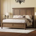 AMERLIFE Solid Wood Queen Bed Frame with 65.2" High Headboard, Traditional Platform Bed with Heavy Duty Slats, No Box Spring Needed, Easy Assembly, Light Brown